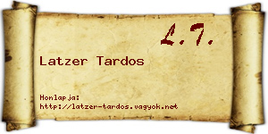 Latzer Tardos névjegykártya